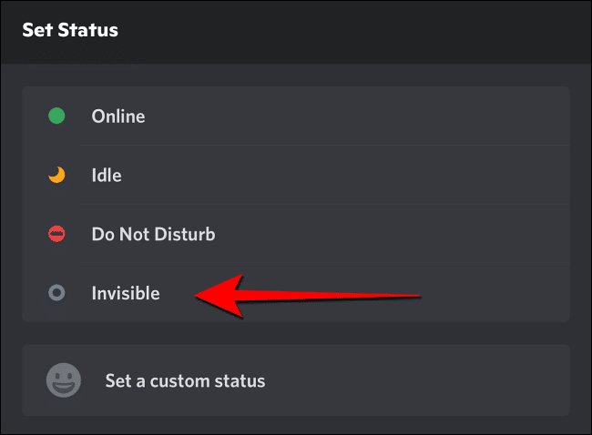 Select-Invisible-from-the-menu-that-pops-up-in-discord-on-mobile كيف تظهر في وضع عدم الاتصال على Discord