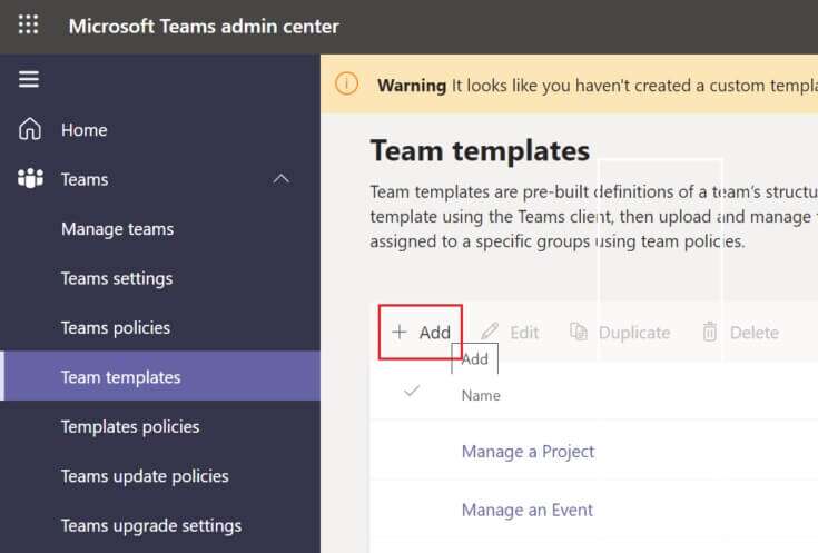 Select-Team-templates-from-the-admin-center-735x497-1-735x497 كيفية الوصول إلى تسجيل الدخول إلى مركز إدارة Microsoft Teams
