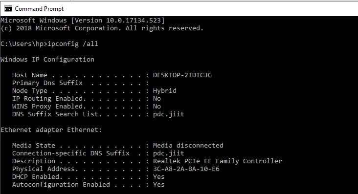 Use-ipconfig-all-command-in-cmd-732x397 إصلاح خطأ Halo Infinite No Ping في مراكز البيانات لدينا في Windows 11