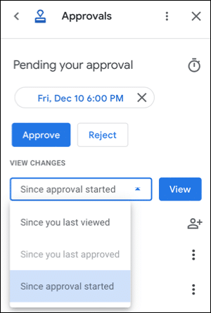 ViewChanges-GoogleAppApprovals كيفية طلب الموافقات في Google Docs, Sheets, و Slides