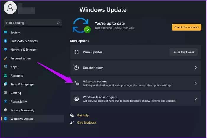 Windows-update-advanced-options-w11_935adec67b324b146ff212ec4c69054f-700x467 أفضل 5 طرق لإصلاح شاشة الموت الوردية على Windows 10 و Windows 11