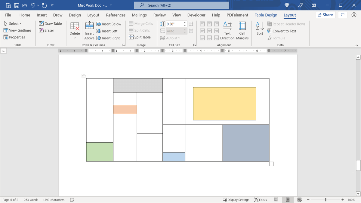 كيفية رسم جدول مخصص في Microsoft Word - %categories