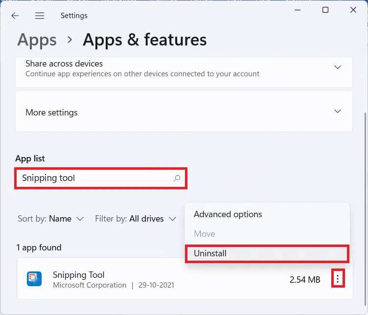 apps-and-features-section-in-the-settings-app--752x644 كيفية تعطيل أداة القطع في Windows 11