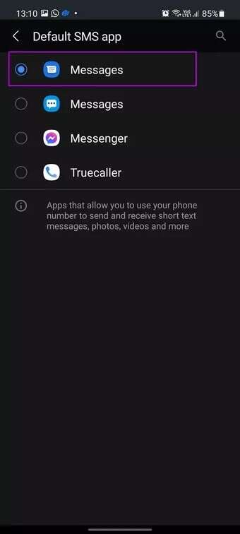 change-default-SMS-app_7c4a12eb7455b3a1ce1ef1cadcf29289-340x756 أفضل 8 طرق لإصلاح عدم استقبال هاتف Android للرسائل
