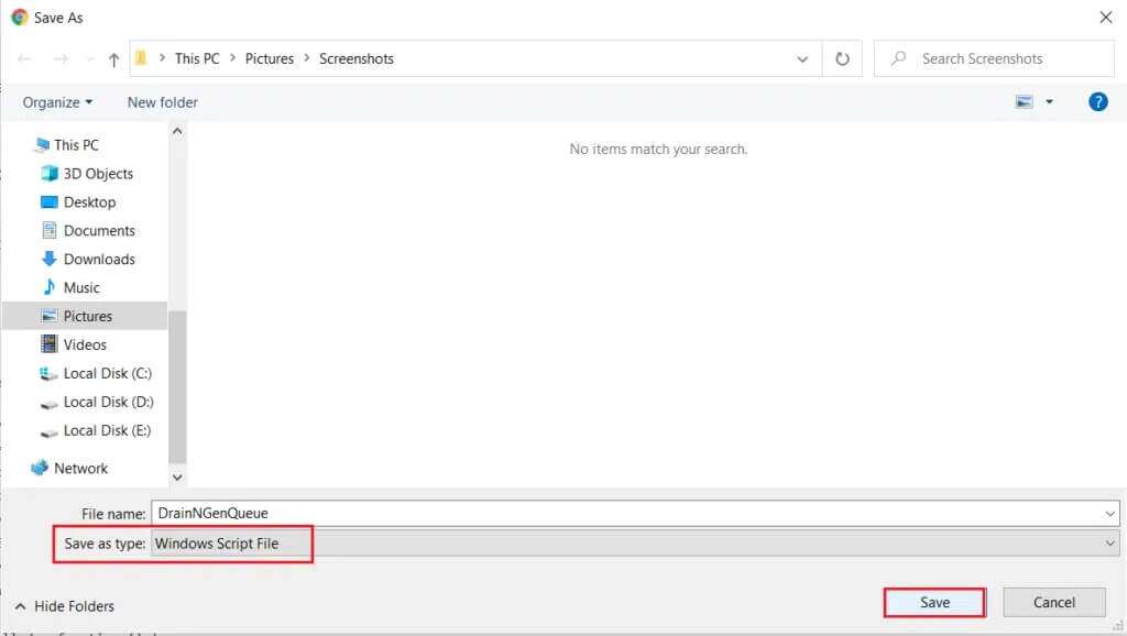 choose-save-as-type-to-Windows-Script-File-and-click-on-Save-1024x578-1-1024x578 إصلاح استخدام .NET Runtime Optimization Service العالي لوحدة المعالجة المركزية