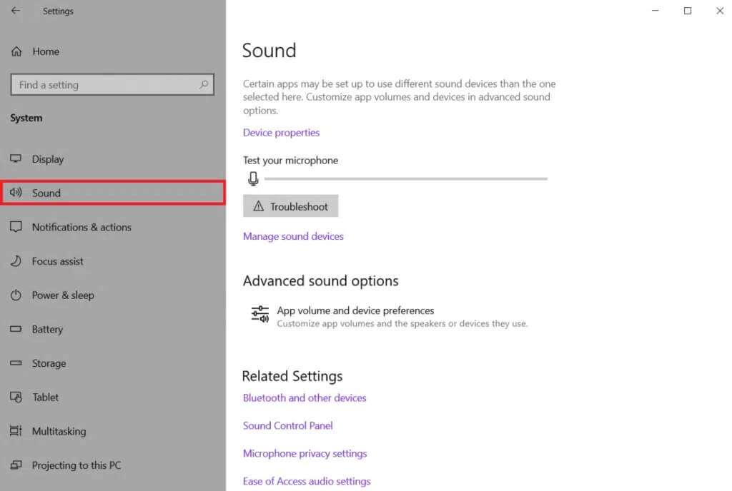 choose-sound-tab-from-the-left-pane-1024x688-1-1024x688 كيفية إصلاح صوت الميكروفون منخفض جدًا على Windows 10