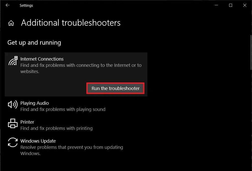 choose-the-internet-connections-troubleshooter-and-1012x686 إصلاح رمز الخطأ Steam e502 l3 في Windows 10