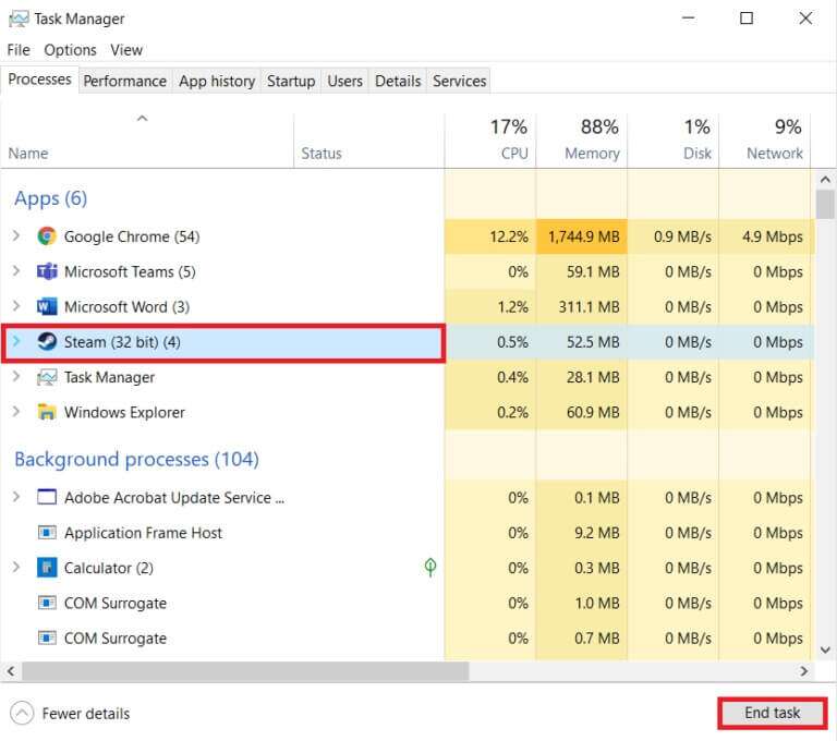 choose-the-steam-app-from-the-list-and-click-end-t-768x680-1-768x680 كيفية إصلاح عدم فتح Steam على Windows 10