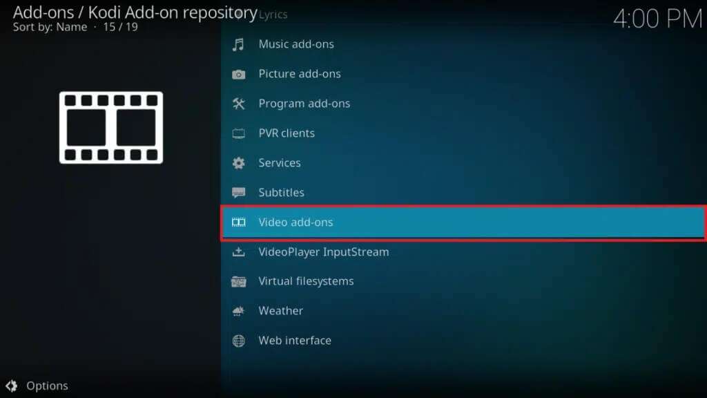 choose-the-video-add-ons-from-the-list-1024x576-1-1024x576 كيفية مشاهدة NFL على Kodi