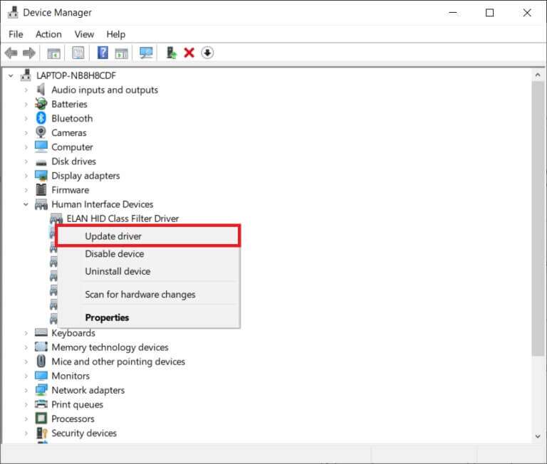 choose-update-driver-option-from-the-menu-768x652-1-768x652 كيفية إصلاح عدم عمل شاشة اللمس في Windows 10