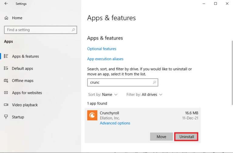 click-on-Crunchyroll-and-select-Uninstall-option.-768x506-1-768x506 كيفية إصلاح عدم عمل شاشة اللمس في Windows 10