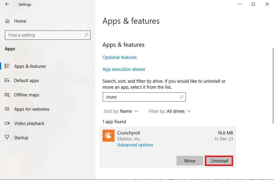 click-on-Crunchyroll-and-select-Uninstall-option.-919x605 إصلاح عدم عمل Touchpad Scroll على Windows 10