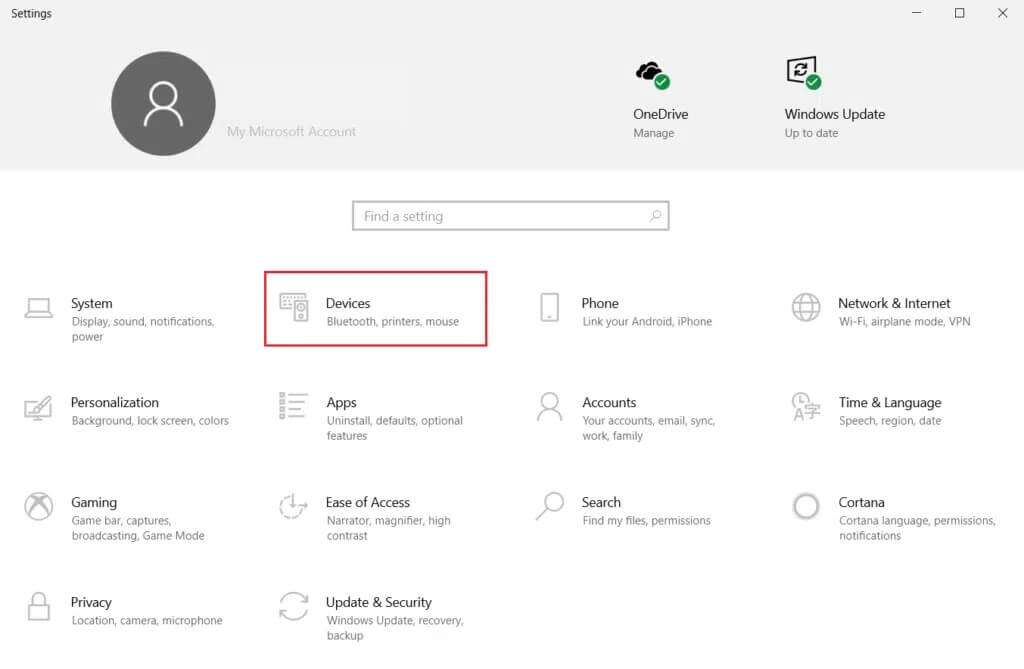 click-on-Devices-settings-in-Windows-Settings-1024x669-1-1024x669 إصلاح عدم عمل Touchpad Scroll على Windows 10