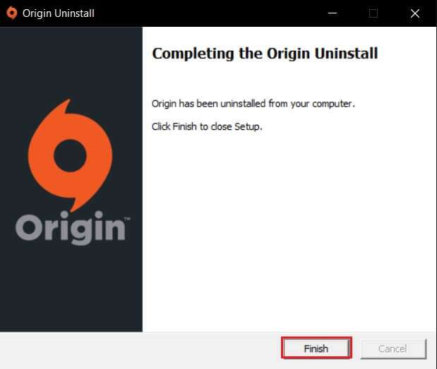 click-on-Finish-to-complete-Origin-Uninstallation-619x523 كيفية إصلاح خطأ Origin 9: 0 في Windows 10