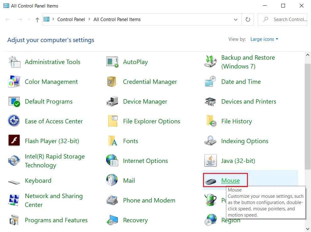 click-on-Mouse-menu-in-the-Control-Panel-991x739 إصلاح عدم عمل Touchpad Scroll على Windows 10