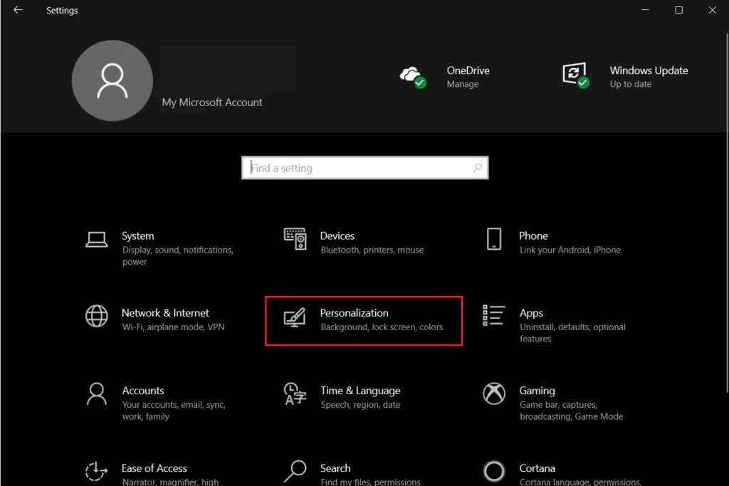 click-on-Personalization-from-the-Windows-Settings-1024x683-1-1024x683 إصلاح عدم عمل وضع السكون في Windows 10