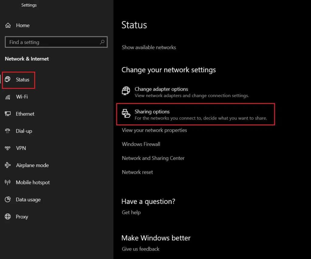 click-on-Sharing-Options-in-the-Network-and-Internet-settings-1024x853-1-1024x853 إصلاح عدم ظهور أجهزة الكمبيوتر على الشبكة في Windows 10
