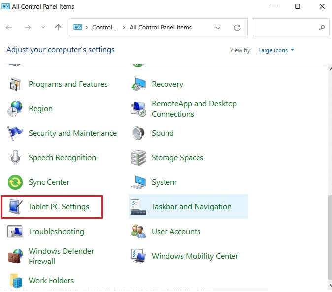 click-on-Tablet-PC-settings-in-Control-Panel-674x594 كيفية إصلاح عدم عمل شاشة اللمس في Windows 10