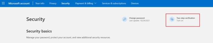 click-on-Two-step-verification-option-in-Microsoft-Account-Settings-page-735x151-1-735x151 كيفية إصلاح استمرار Xbox One في تسجيل الخروج