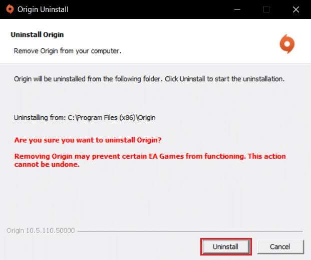 click-on-Uninstall-in-the-Origin-Uninstallation-wizard-1-621x521 كيفية إصلاح عدم فتح Origin على Windows 10