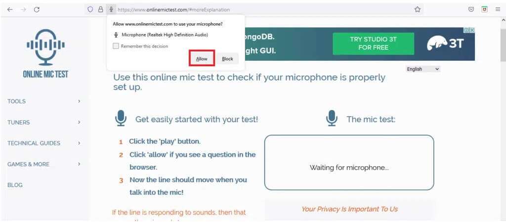 click-on-allow-to-give-permission-to-your-mic-1024x453-1-1024x453 كيفية إصلاح عدم عمل الميكروفون على Mac