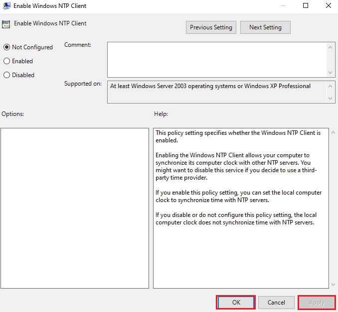 click-on-apply-and-ok-to-save-changes-678x627 إصلاح خطأ الكمبيوتر الذي لم تتم إعادة مزامنته نظرًا لعدم توفر بيانات الوقت
