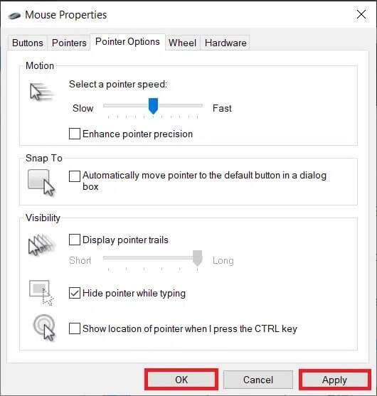 click-on-apply-button-to-save-new-changes-into-eff-530x557 كيفية تعطيل تسريع الماوس في Windows 10