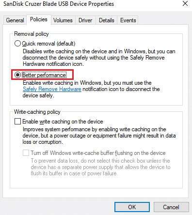 click-on-better-performance--396x444 كيفية إخراج القرص الصلب الخارجي على Windows 10