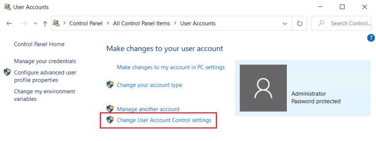 click-on-change-user-account-control-settings-option-in-the-User-Accounts-768x289-1-768x289 كيفية إصلاح خطأ رفض الوصول في Windows 10