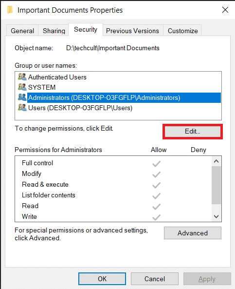 click-on-edit...-button-to-change-file-permissions--483x593 كيفية إصلاح خطأ رفض الوصول في Windows 10