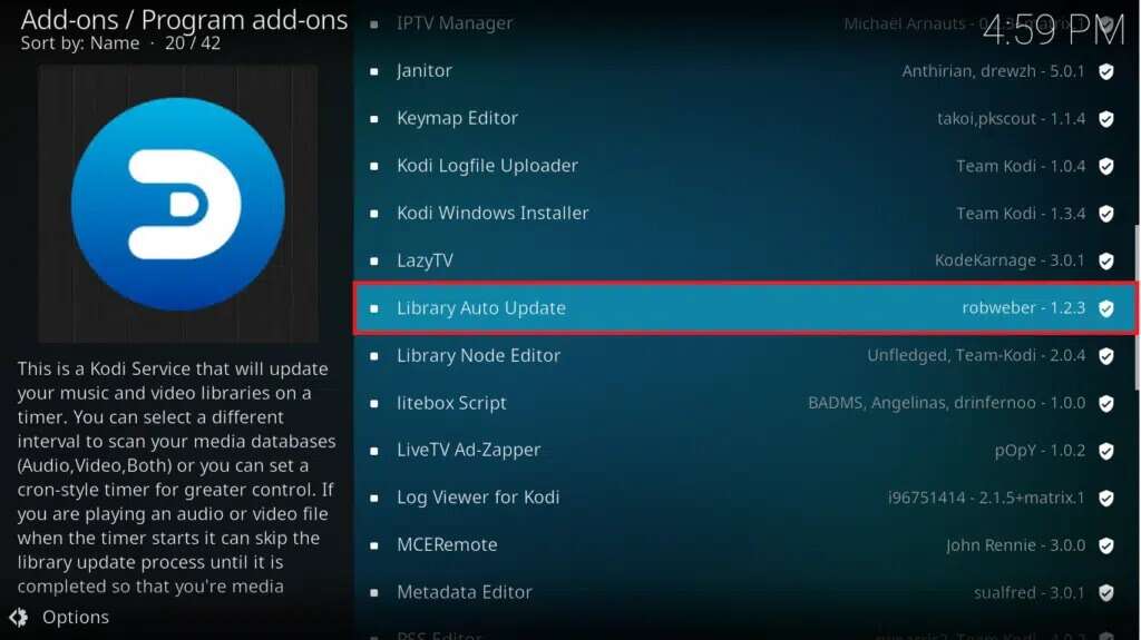 click-on-library-auto-update-1024x575-1-1024x575 كيفية تحديث مكتبة Kodi