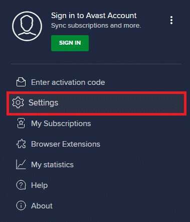 click-on-settings-from-the-dropdown-list-avast-fre-1-379x442 كيفية إصلاح خطأ Roblox 279