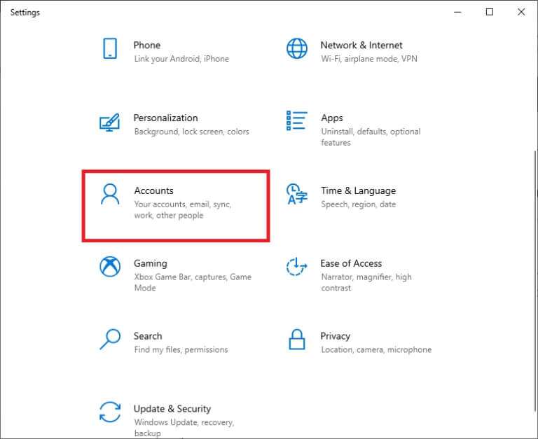 click-on-the-accounts-from-the-panel-on-the-left-768x627-1-768x627 كيفية إصلاح خطأ رفض الوصول في Windows 10