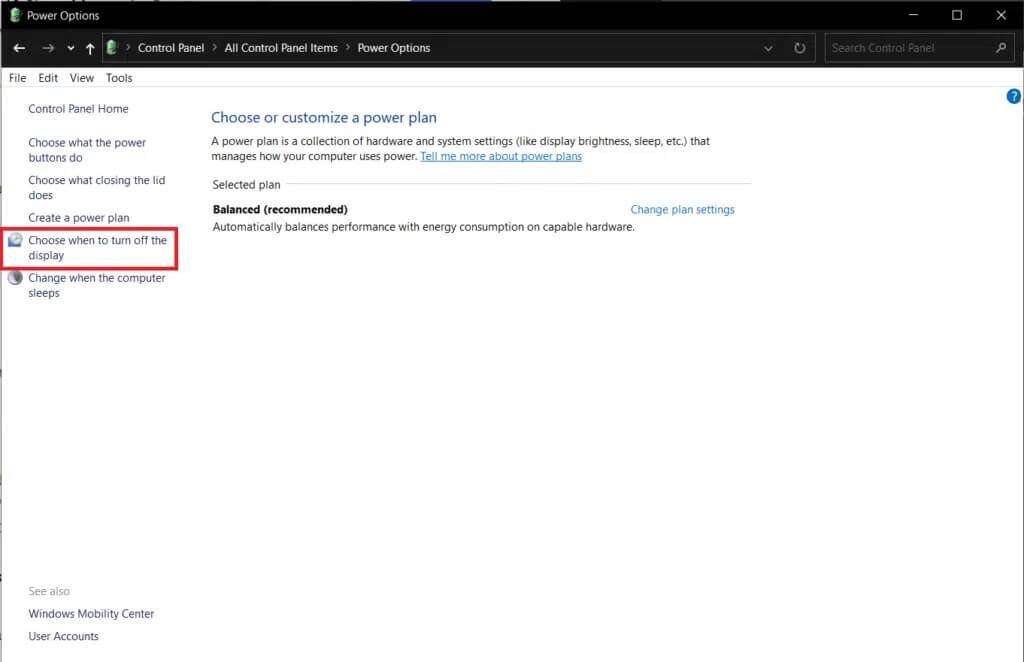 click-on-the-choose-when-to-turn-off-display-hyper-1024x662-1-1024x662 إصلاح عدم عمل وضع السكون في Windows 10