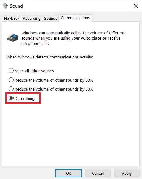 click-on-the-do-nothing-option-to-enable-it--460x579 كيفية إصلاح صوت الميكروفون منخفض جدًا على Windows 10
