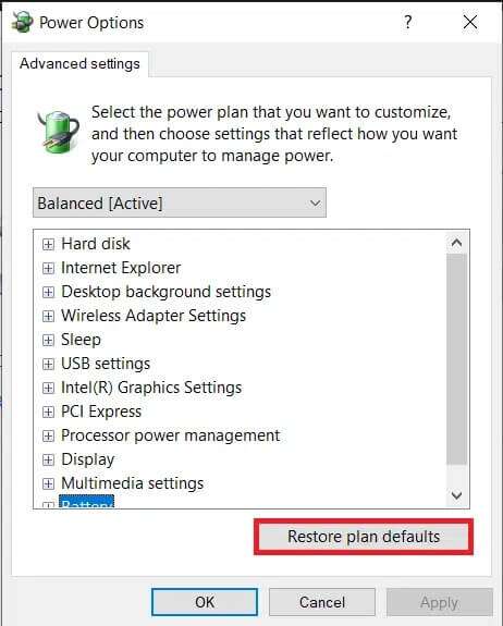 click-on-the-restore-plan-defaults-button-at-the-b-462x575 إصلاح عدم عمل وضع السكون في Windows 10
