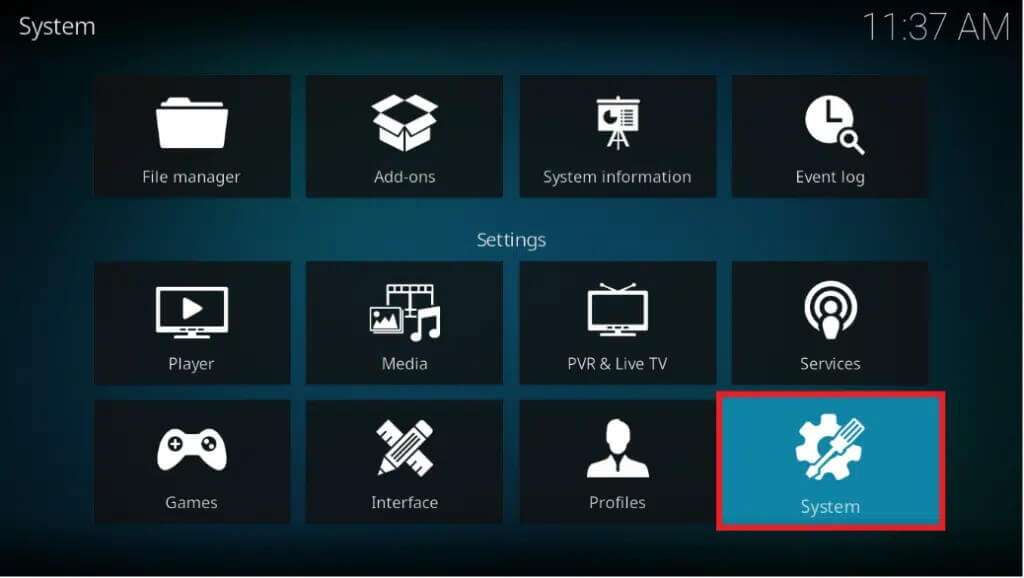 click-on-the-system-panel-1-1-1024x578-2-1024x578 كيف تشاهد مباريات Kodi NBA