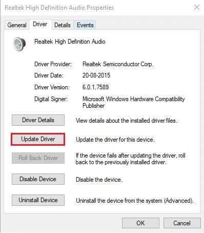 click-on-update-driver-1-398x454 إصلاح عدم عمل التحكم في مستوى الصوت على Windows 10