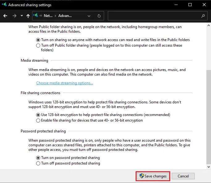 click-save-changes-button-to-bring-them-into-effec-683x593 إصلاح عدم ظهور أجهزة الكمبيوتر على الشبكة في Windows 10