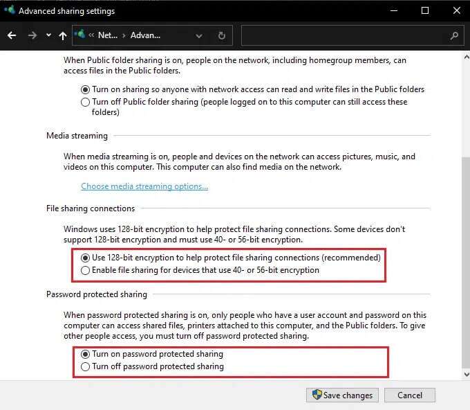 click-use-128-bit-encryption-to-help-protect-file-680x592 إصلاح عدم ظهور أجهزة الكمبيوتر على الشبكة في Windows 10