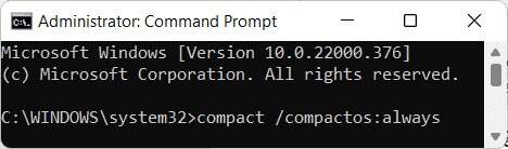 command-prompt-command-for-enabling-compact-os-468x138 كيفية تمكين أو تعطيل نظام التشغيل المضغوط في Windows 11