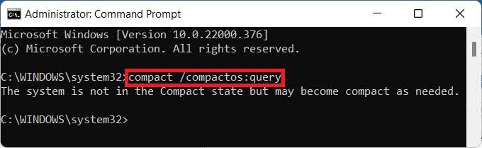 command-prompt-command-for-knowing-status-of-compa-680x209 كيفية تمكين أو تعطيل نظام التشغيل المضغوط في Windows 11