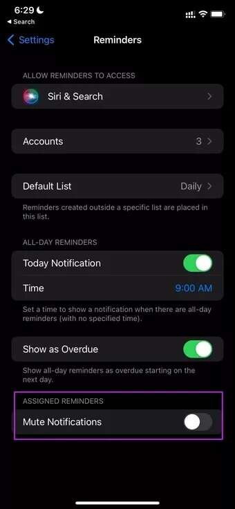 disable-mute-notifications_7c4a12eb7455b3a1ce1ef1cadcf29289-340x736 أفضل 10 طرق لإصلاح مشكلة عدم إرسال ​Apple Reminders للإشعارات