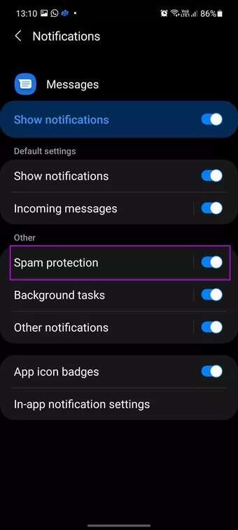 disable-spam-protection_7c4a12eb7455b3a1ce1ef1cadcf29289-340x756 أفضل 8 طرق لإصلاح عدم استقبال هاتف Android للرسائل