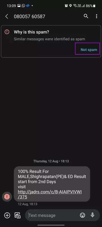 disable-spam_7c4a12eb7455b3a1ce1ef1cadcf29289-340x756 أفضل 8 طرق لإصلاح عدم استقبال هاتف Android للرسائل