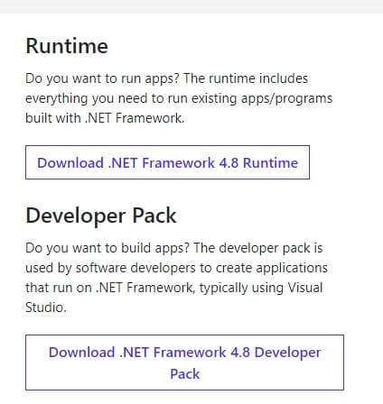 do-not-click-on-download-net-framework-4-8-develo-424x448 كيفية إصلاح خطأ Origin 9: 0 في Windows 10