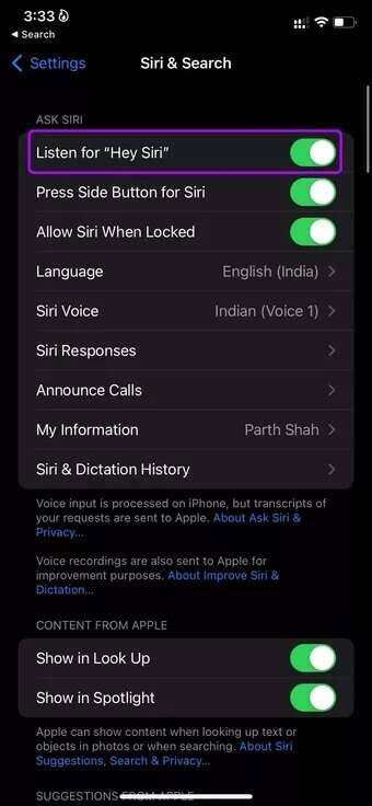 enable-hey-siri-fix-siri-not-playing-songs-from-Apple-Music_7c4a12eb7455b3a1ce1ef1cadcf29289-340x736 أفضل 7 طرق لإصلاح عدم تشغيل Siri للموسيقى من Apple Music