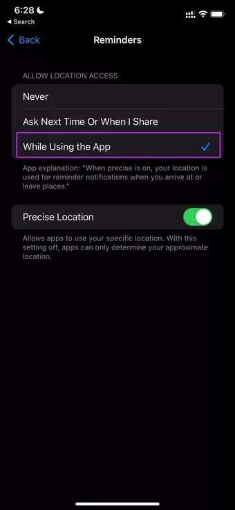 enable-location-for-reminders_7c4a12eb7455b3a1ce1ef1cadcf29289-340x736 أفضل 10 طرق لإصلاح مشكلة عدم إرسال ​Apple Reminders للإشعارات