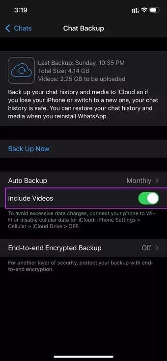 exclude-videos-from-WhatsApp_7c4a12eb7455b3a1ce1ef1cadcf29289-340x736 أفضل 6 طرق لإصلاح عدم عمل النسخ الاحتياطي لـ WhatsApp على iCloud