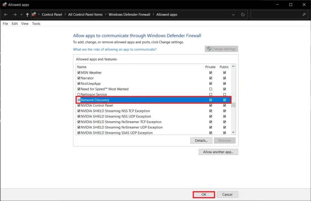 find-network-discovery-and-carefully-check-the-box-1024x663-1-1024x663 إصلاح عدم ظهور أجهزة الكمبيوتر على الشبكة في Windows 10